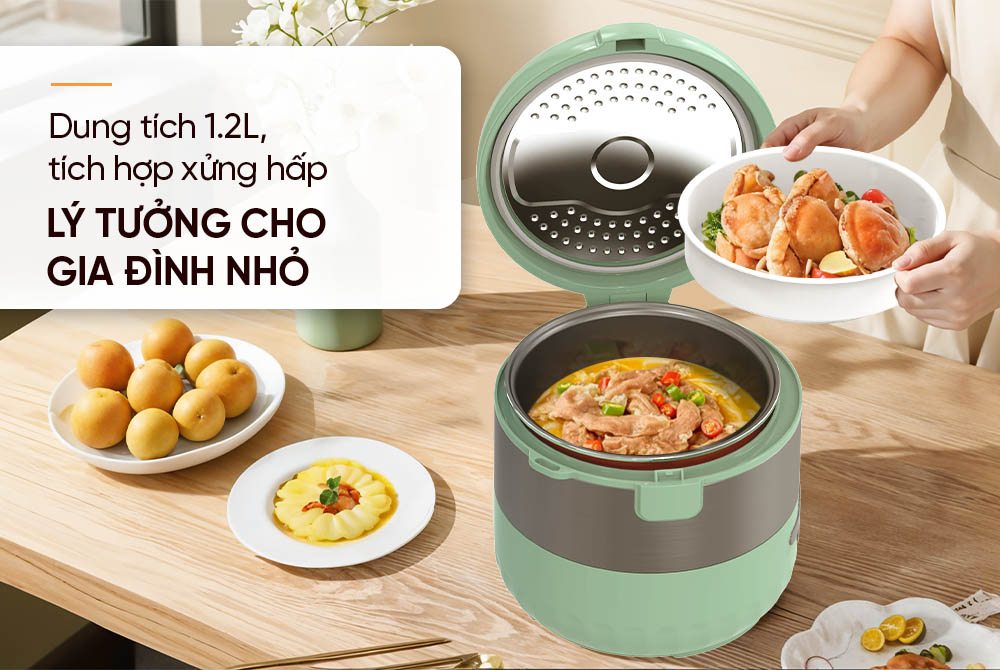 Nồi Cơm Điện Sunhouse SHD8221 phù hợp với gia đình 1 - 2 thành viên