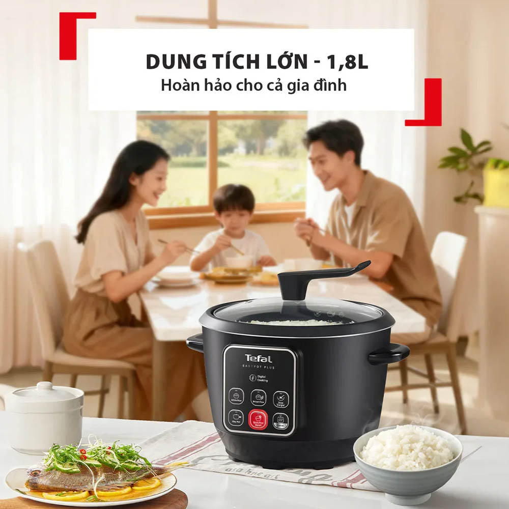 Nồi Cơm Điện Tử Tefal RK1088Y0 có dung tích 1.8 lít