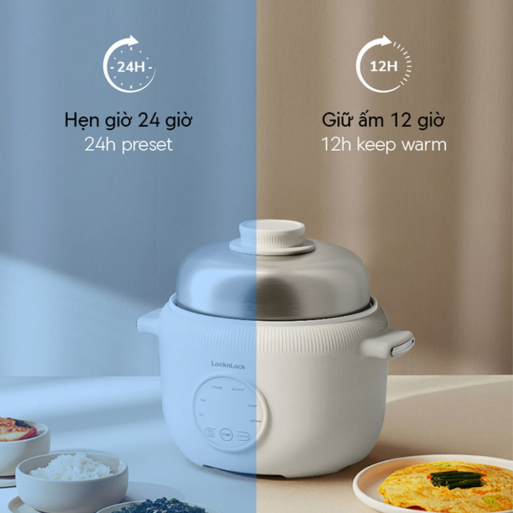 Chức năng giữ ấm, hẹn giờ đến 24 giờ tiện lợi