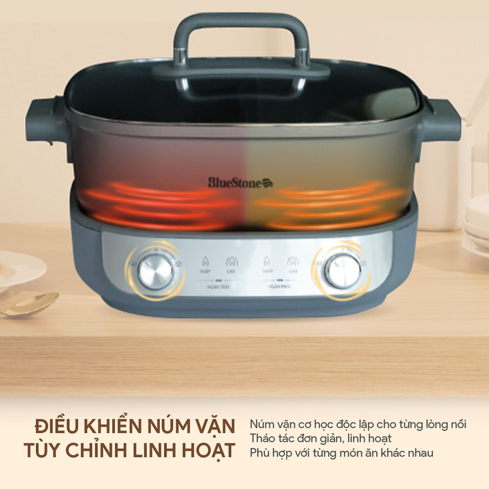 2 núm vặn độc lập hỗ trợ thao tác dễ dàng, thuận tiện