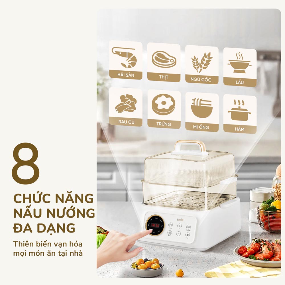 8 chức năng nấu cài đặt sẵn, phù hợp với nhiều cách chế biến khác nhau