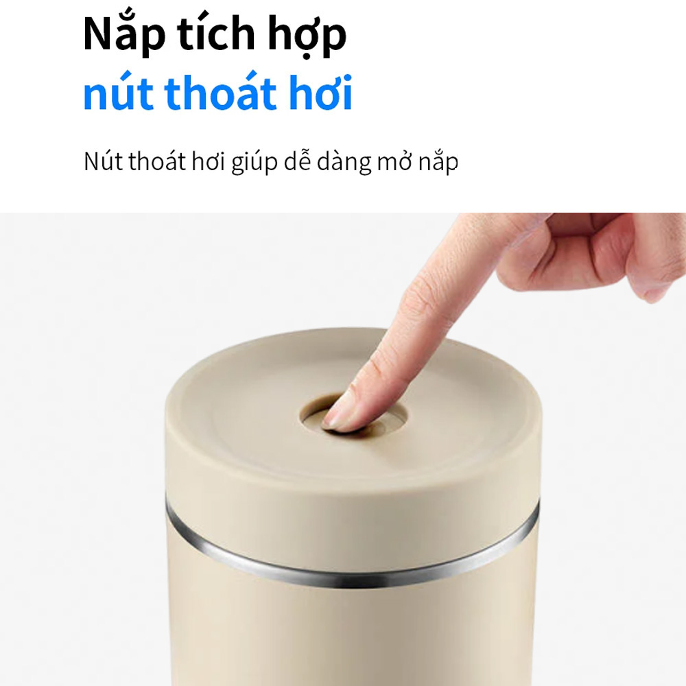 Nắp được phủ nhựa TPE chống trượt kết hợp nút thoát hơi