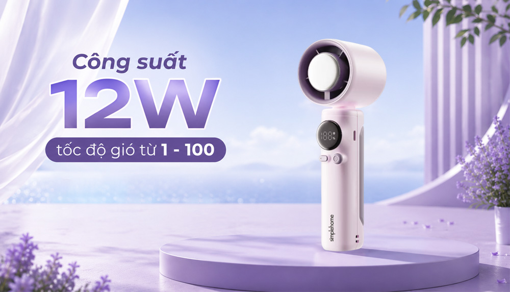 Công suất 12W tạo luồng gió ổn định, hỗ trợ làm mát hiệu quả