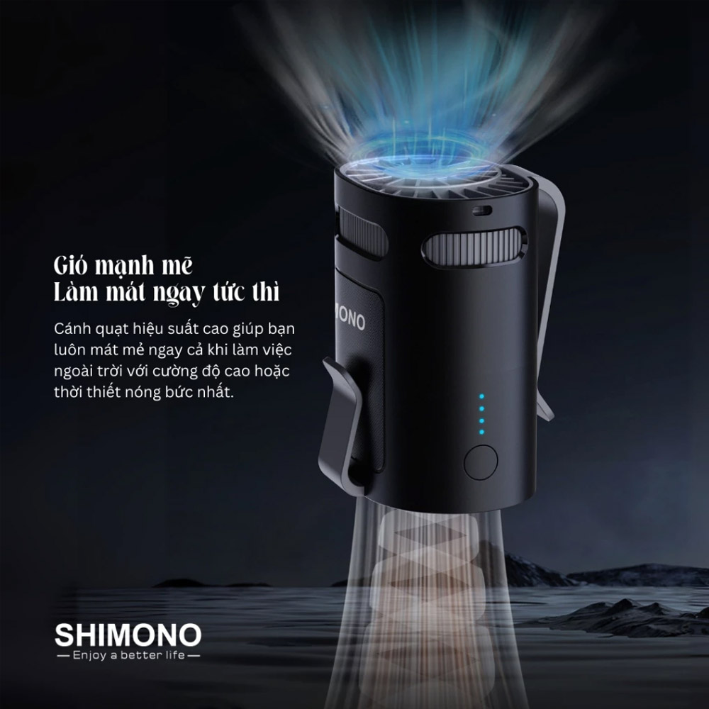 Quạt Đeo Thắt Lưng Shimono SM-WF38 hoạt động với công suất 6W