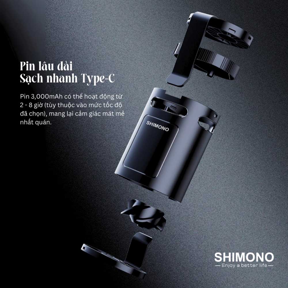 Pin 3000mAh cho thời lượng 2 - 8 giờ tùy thuộc vào mức tốc độ đã chọn
