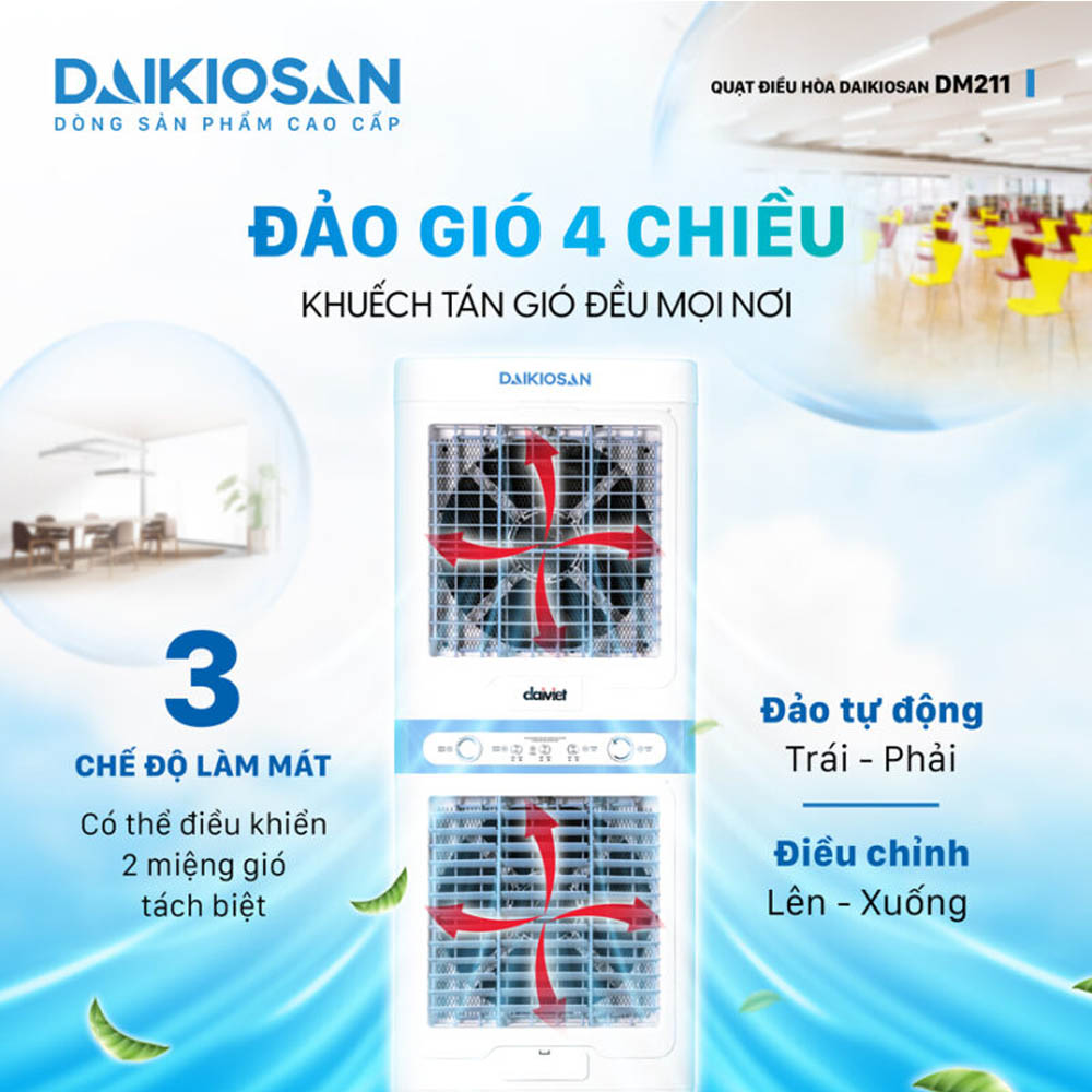 Quạt Điều Hòa Daikiosan DM211 làm mát linh hoạt