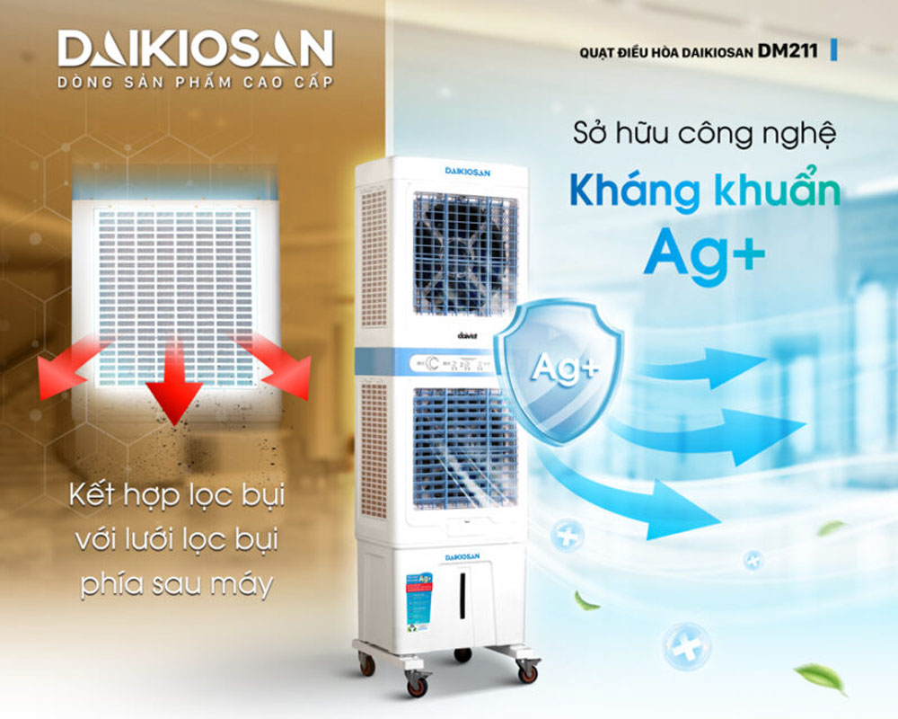 Quạt Điều Hòa Daikiosan DM211 diệt khuẩn hiệu quả
