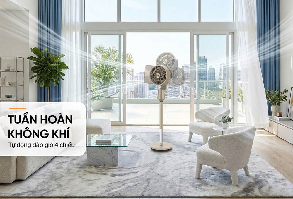 Quạt Đứng Tuần Hoàn Sunhouse Apex APF7320GY đẩy lùi khí tù đọng