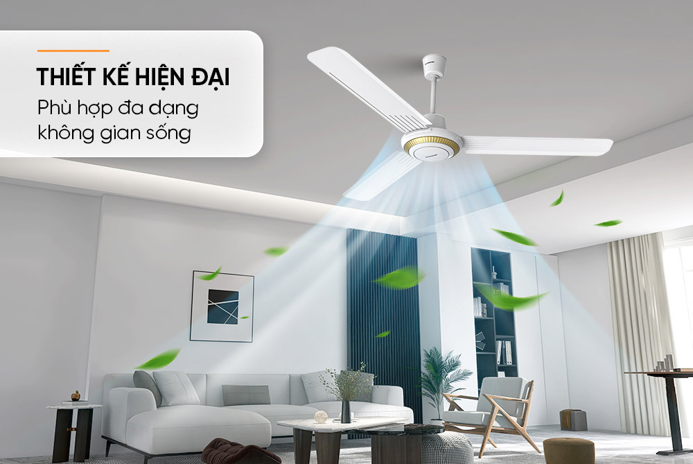 Quạt Trần 3 Cánh Sunhouse SHD7659 75W có gam màu thanh lịch