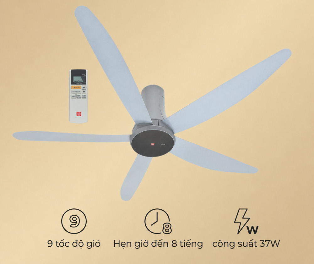 Tính năng hẹn giờ đến 8 tiếng giúp chủ động thời gian dùng quạt