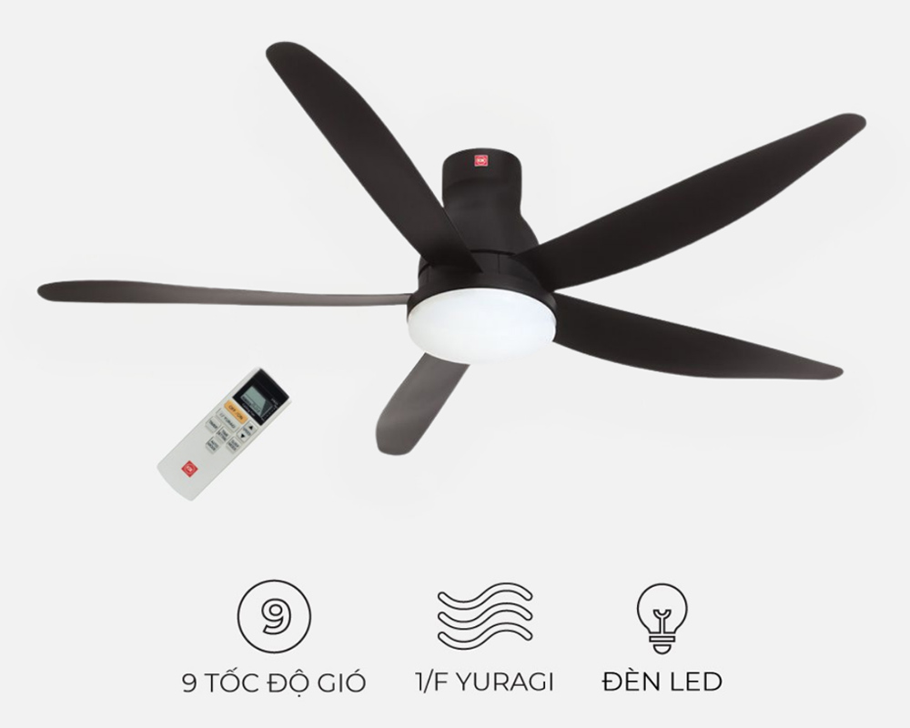 Remote điều khiển từ xa giúp thay đổi tốc độ gió, chế độ hoạt động dễ dàng