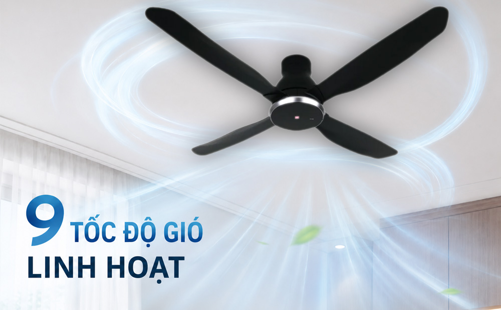 Quạt Trần KDK W56WV tích hợp 3 chế độ gió, 9 tốc độ gió