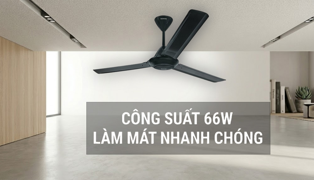 Quạt Trần Panasonic F-60MZ2-KL tạo luồng gió ổn định và phân bổ đều