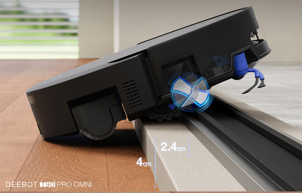 Robot Hút Bụi Ecovacs T90 PRO OMNI có thiết kế 4 bánh tự thích ứng