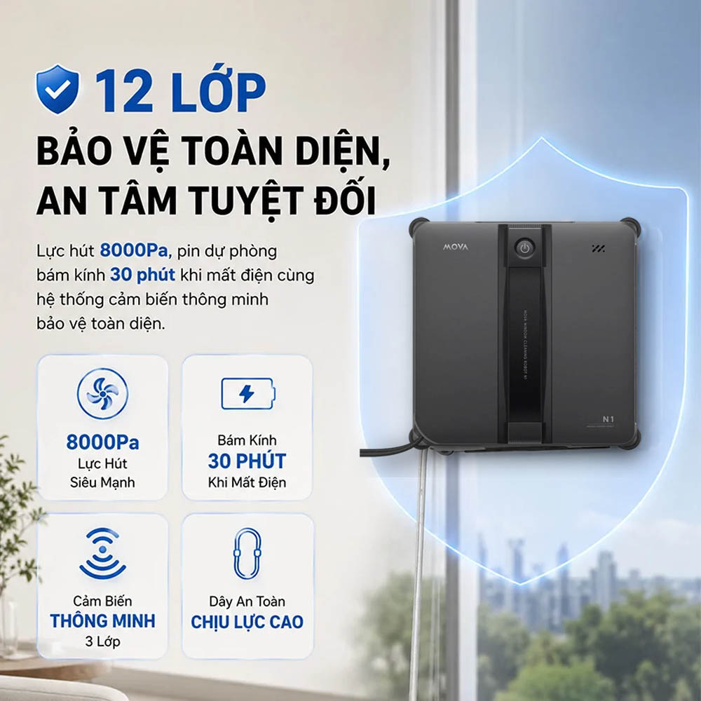 12 lớp bảo vệ an toàn mang đến sự yên tâm khi sử dụng hàng ngày