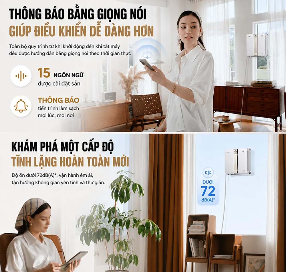 Thông báo bằng giọng nói hỗ trợ điều khiển dễ dàng