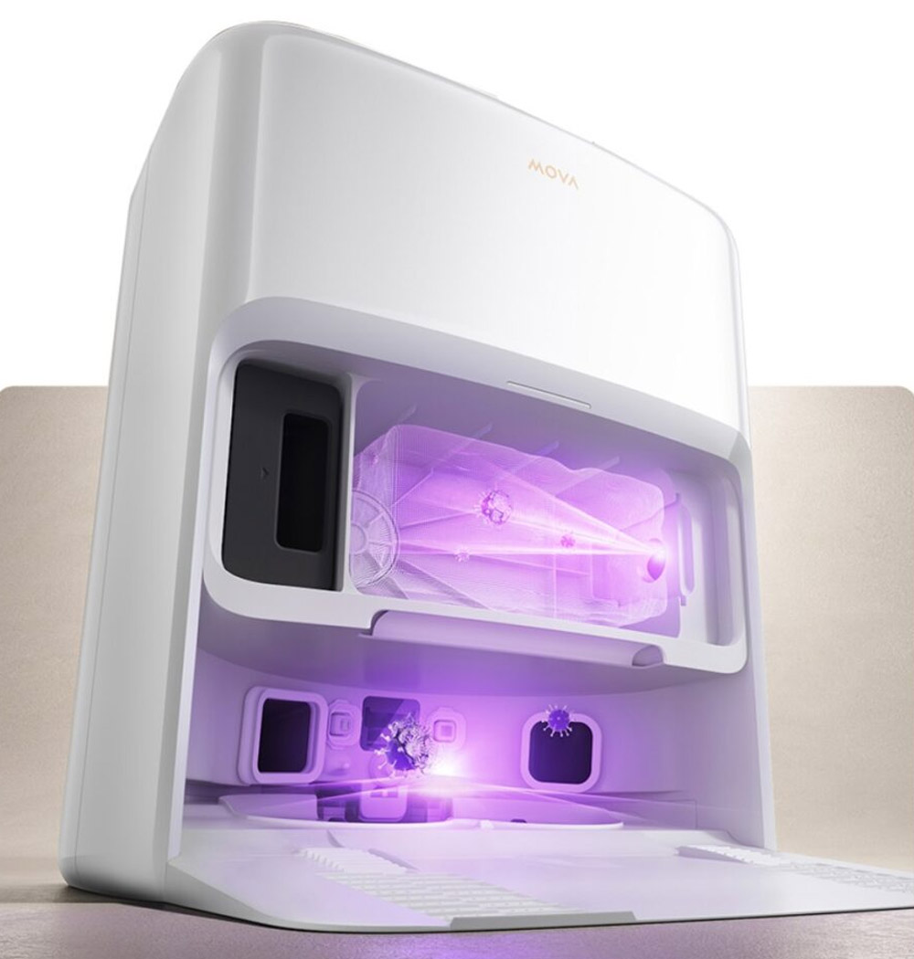 Mova V50 Ultra khử trùng bằng tia UV giữ trạm sạc luôn sạch sẽ
