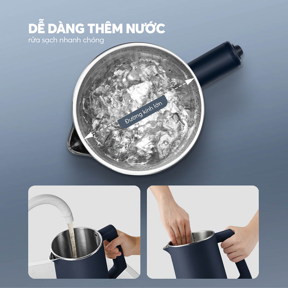 Ấm Đun Siêu Tốc Elmich KEE-9148 sở hữu nắp ấm tháo rời