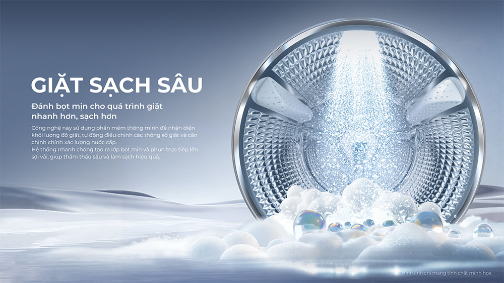 Máy Giặt Aqua 9.5 Kg AW95-BP4657M(B) đánh bật vết bẩn