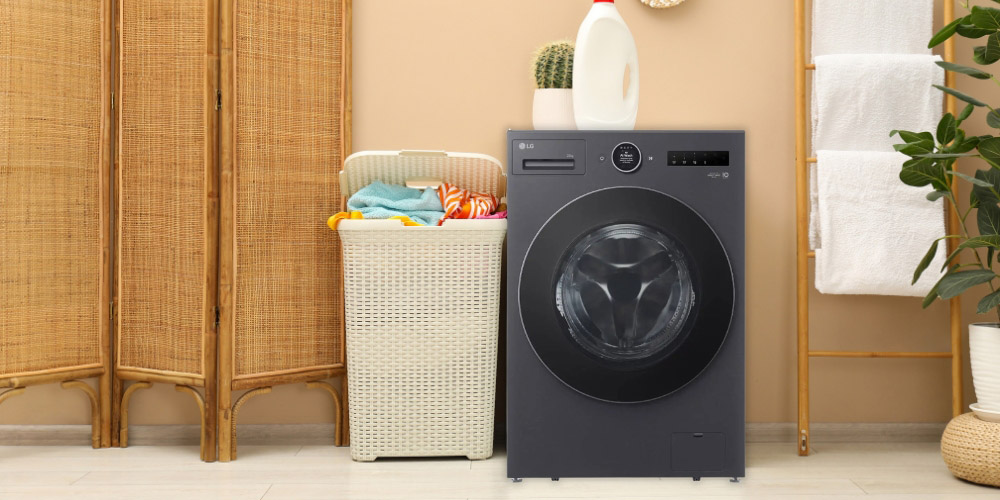 Máy Giặt LG F2520SNTKA thiết kế cửa trước màu đen sang trọng