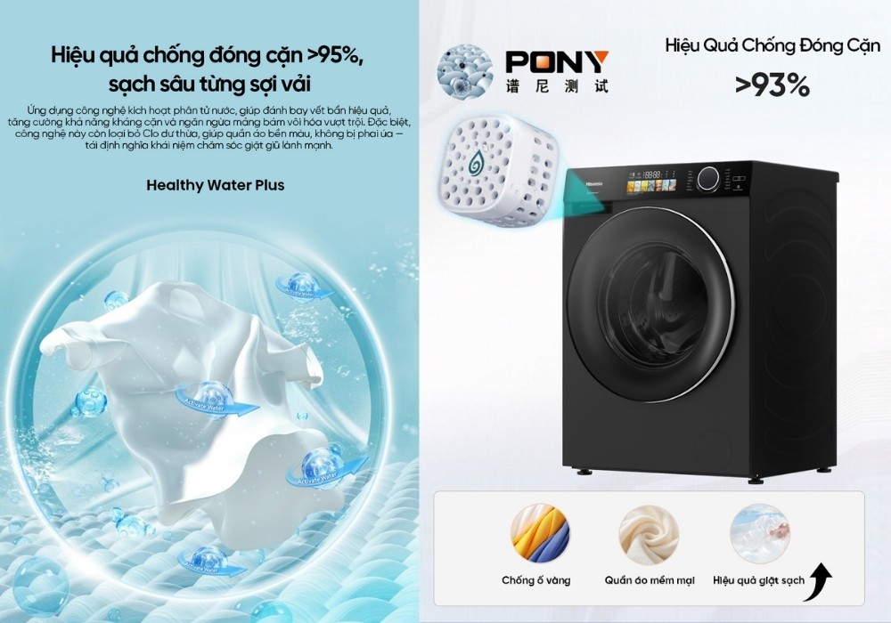 Máy Giặt Sấy 12/8 Kg WD120M5 chống đóng cặn, sạch sâu từng sợi vải
