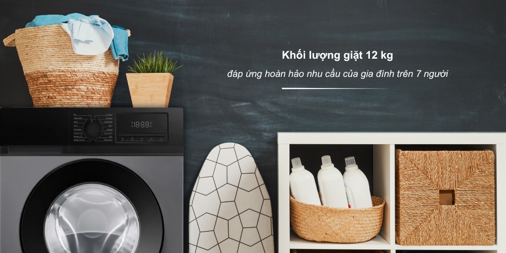 Máy giặt TWF120 khối lượng giặt 12 kg đáp ứng nhu cầu giặt giũ hằng ngày
