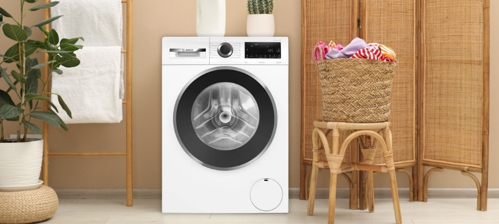 Máy giặt WGG24400SG thiết kế hiện đại, màu trắng sang trọng