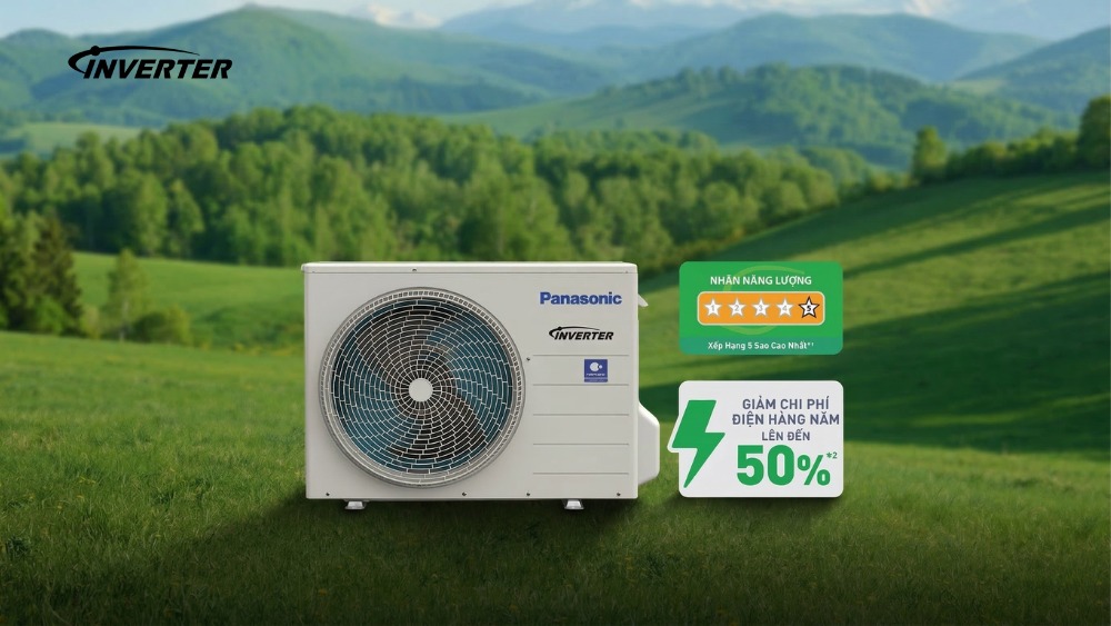 Máy lạnh Panasonic CU/CS-PU24CKH-8D đạt chuẩn nhãn năng lượng 5 sao tiết kiệm điện