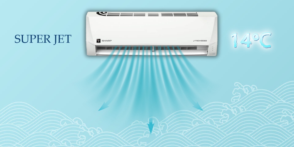 Máy Lạnh 2 Hp AH-XP18DSW làm lạnh nhanh Super Jet, cài đặt nhiệt độ 14°C