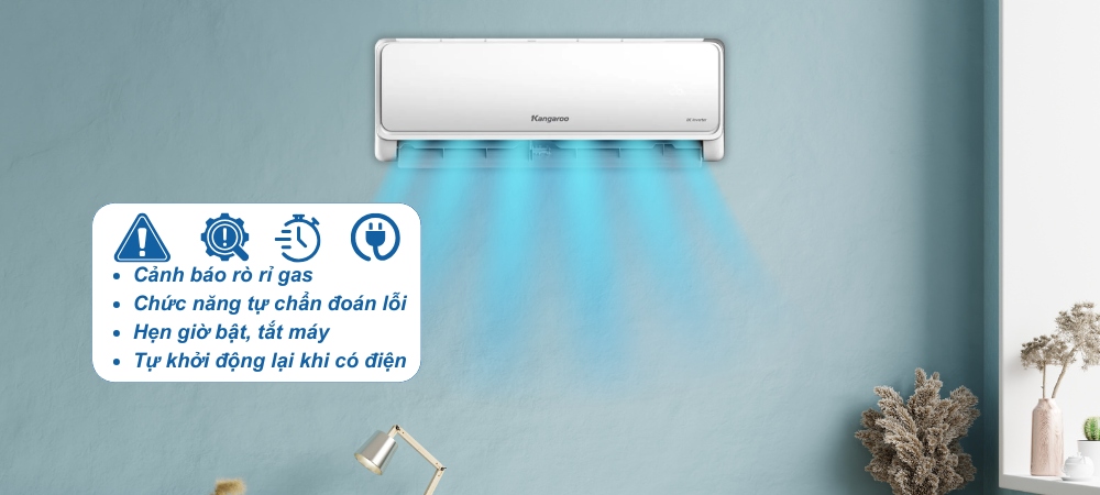 Máy Lạnh Kangaroo 1 Hp KG9ACI tích hợp nhiều tiện ích thông minh