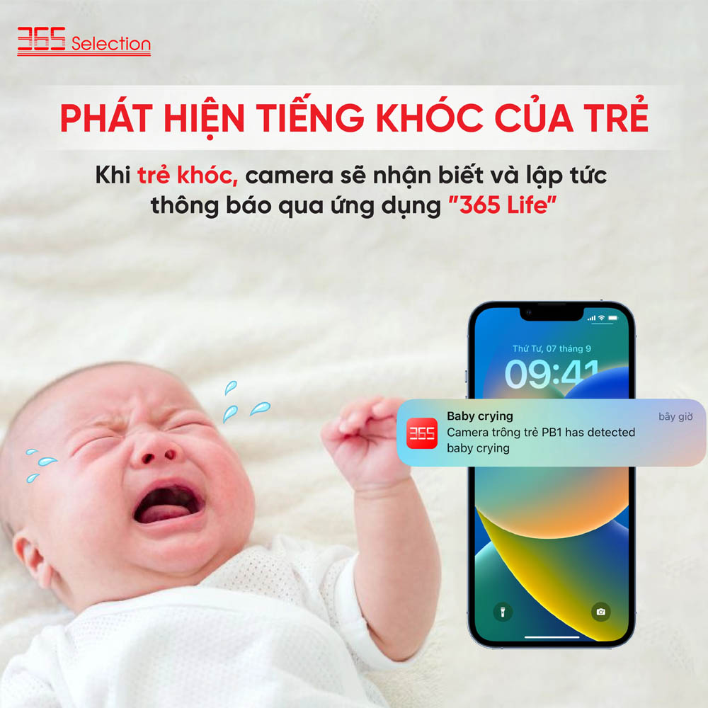 Tính năng Phát hiện tiếng khóc AI
