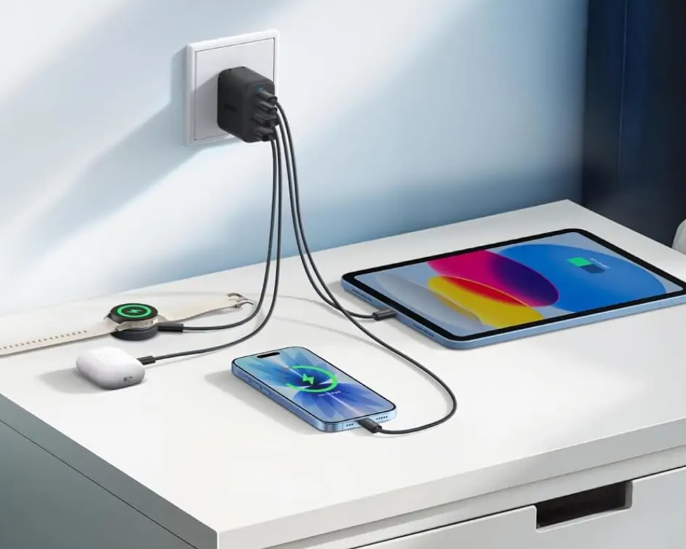 Củ Sạc Anker Zolo 2C2A 50W Đen (Black) sở hữu 4 cổng kết nối