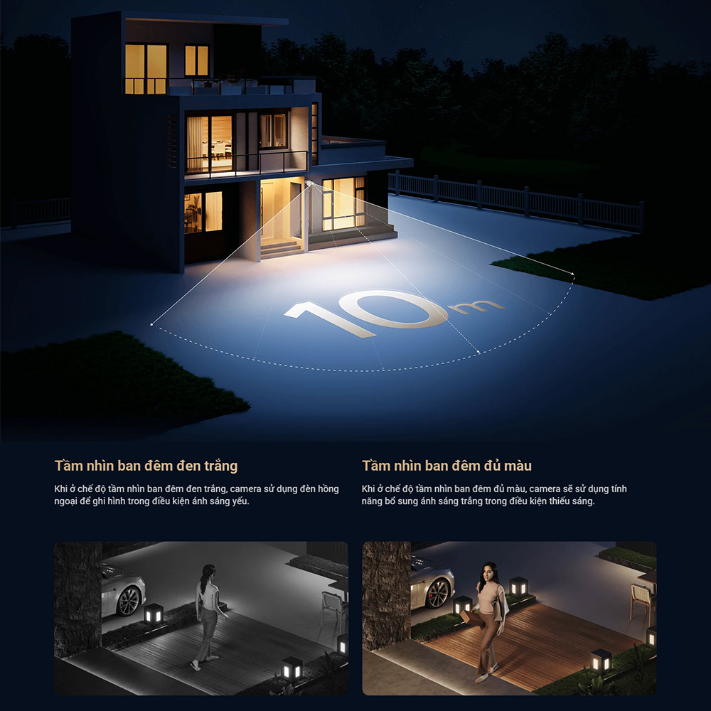 Tầm nhìn đêm chi tiết 10m Xiaomi Outdoor Camera BW500 PRO EU