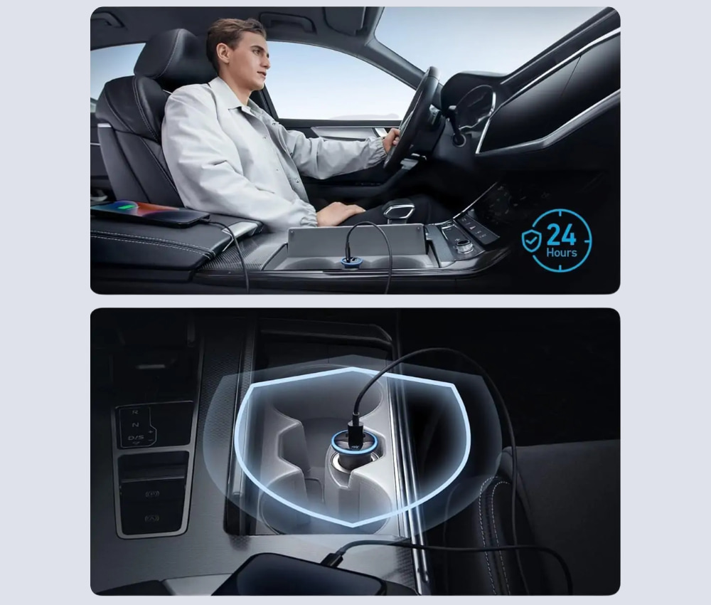 Tẩu sạc ô tô Anker 323 1C1A 52.5W Đen (Black) sạc an toàn