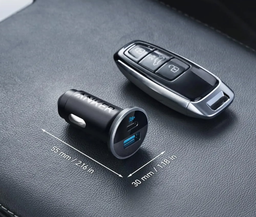 Tẩu sạc ô tô Anker 323 1C1A 52.5W Đen (Black)