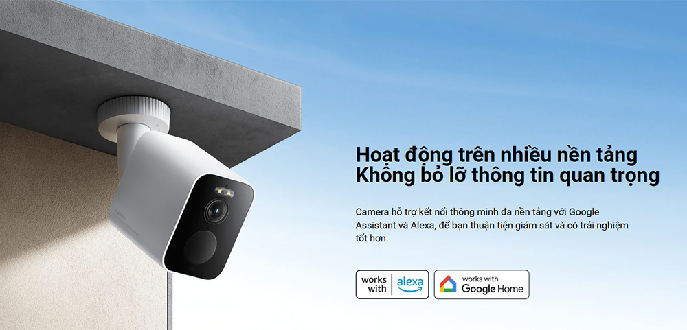 Google Assistant và Alexa Xiaomi Outdoor Camera BW500 PRO EU