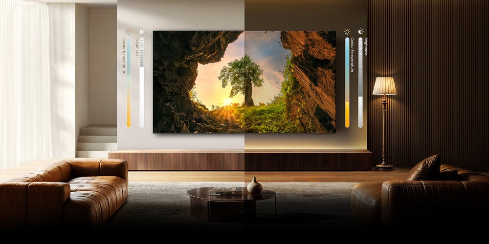 Cảm biến ánh sáng Tivi Hisense MiniLED RGB 4K 116 Inch 116UX