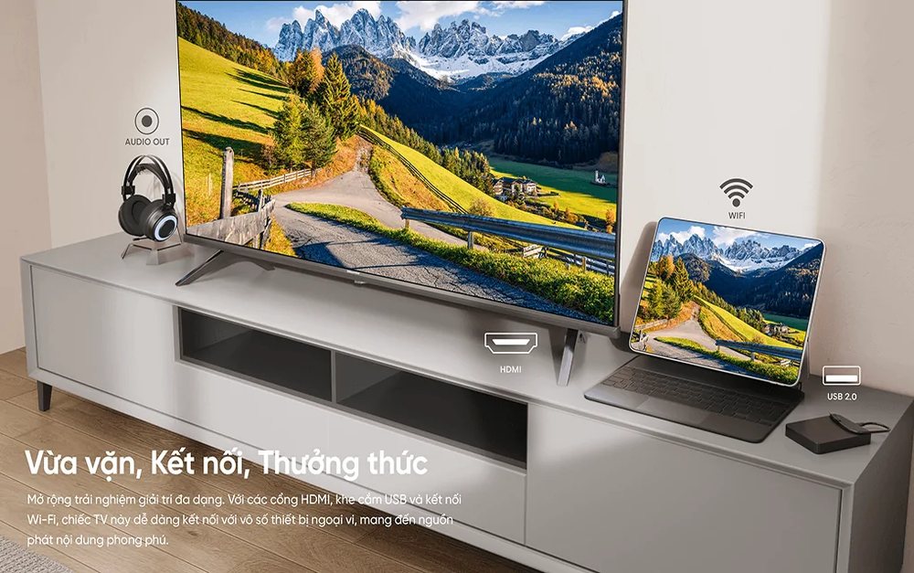 Kết nối đa dạng Tivi Hisense FHD 43 inch 43E4600