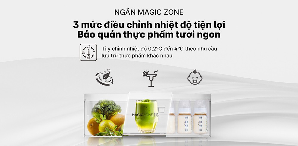 Tủ lạnh Aqua 236 Lít AQR-T265FA(LB) tích hợp ngăn Magic Zone riêng biệt