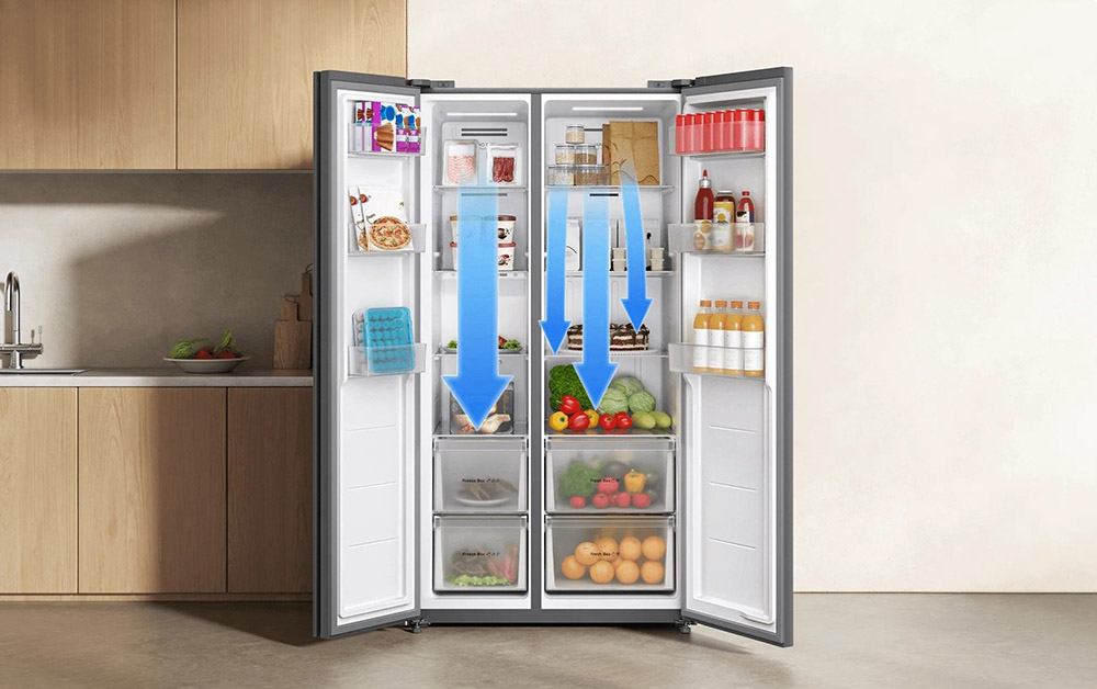 Tủ lạnh MRS72HMPAVN phân bổ hơi lạnh khắp tủ