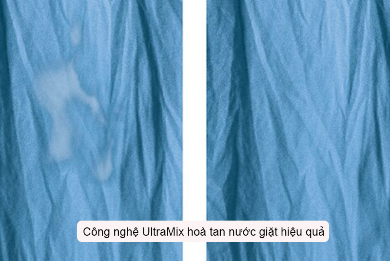 Quần áo không còn dính cặn chất giặt tẩy nhờ công nghệ UltraMix