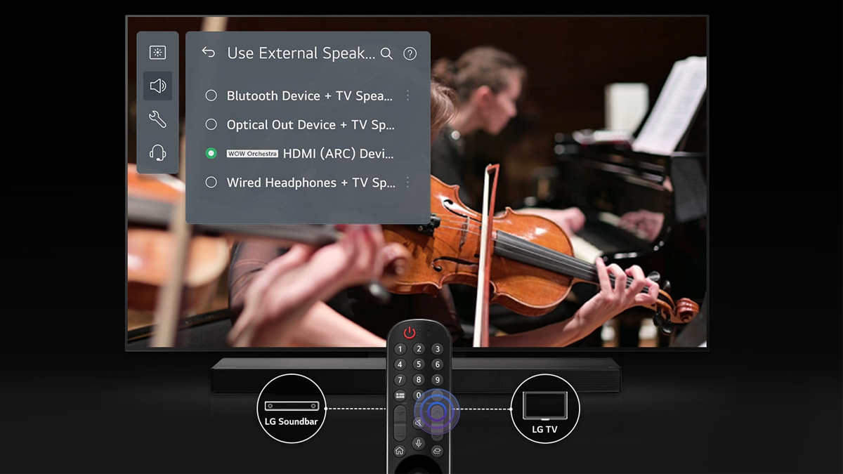 Cài đặt LG Soundbar từ remote của tivi