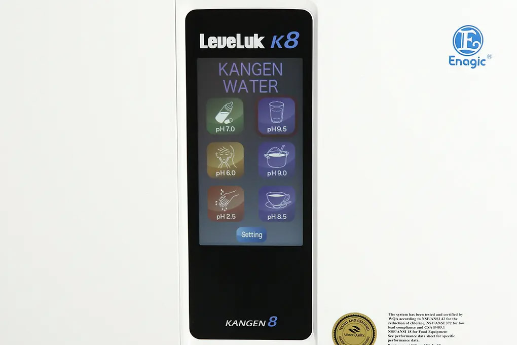 Bảng điều khiển của máy lọc nước Kangen LeveLuk K8 
