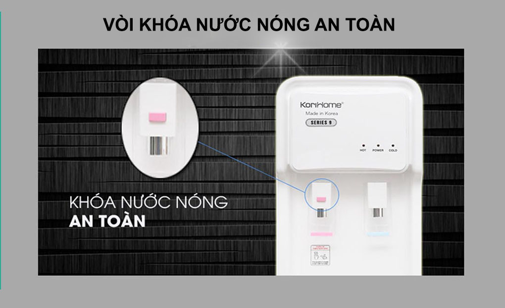  Korihome WPK-903 có vòi khóa nước nóng an toàn cho người dùng