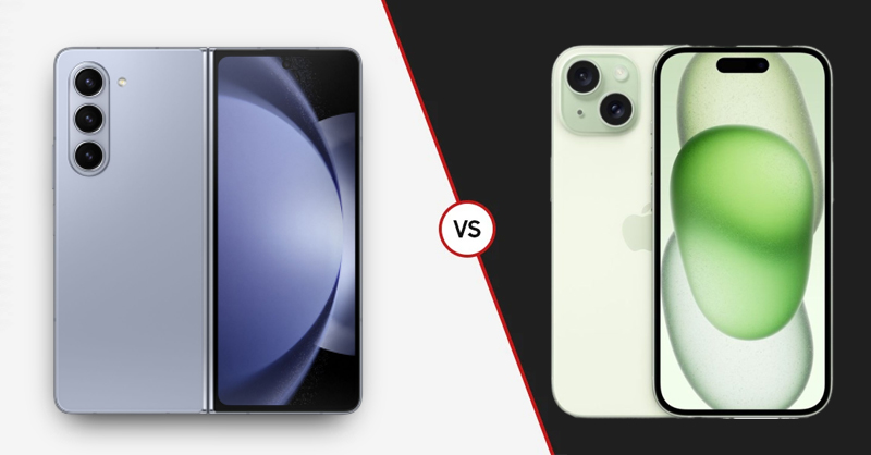 So sánh Samsung Z Fold5 và iPhone 15