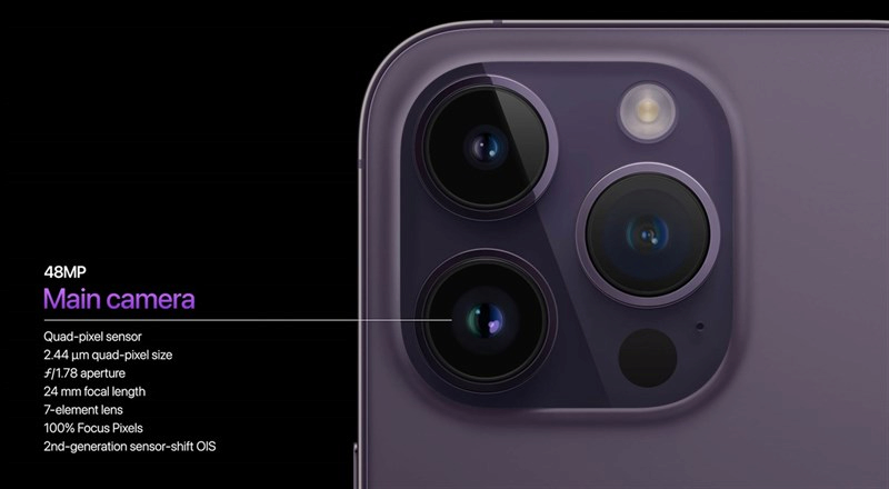 iPhone 14 Pro được trang bị camera chính 48MP