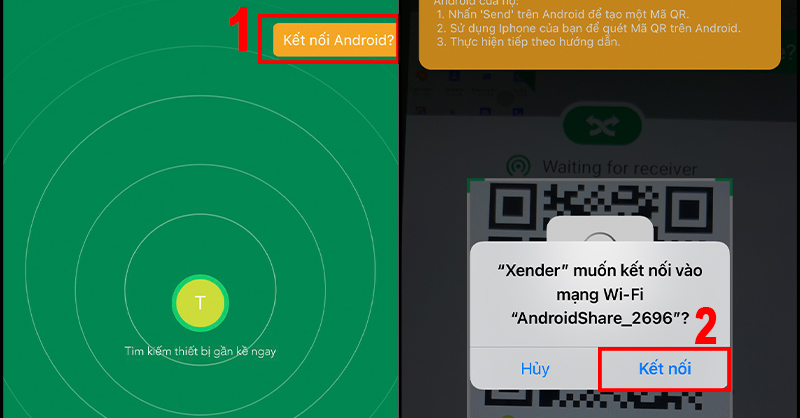 Quét mã QR cho iPhone để chuyển ảnh từ Android sang 