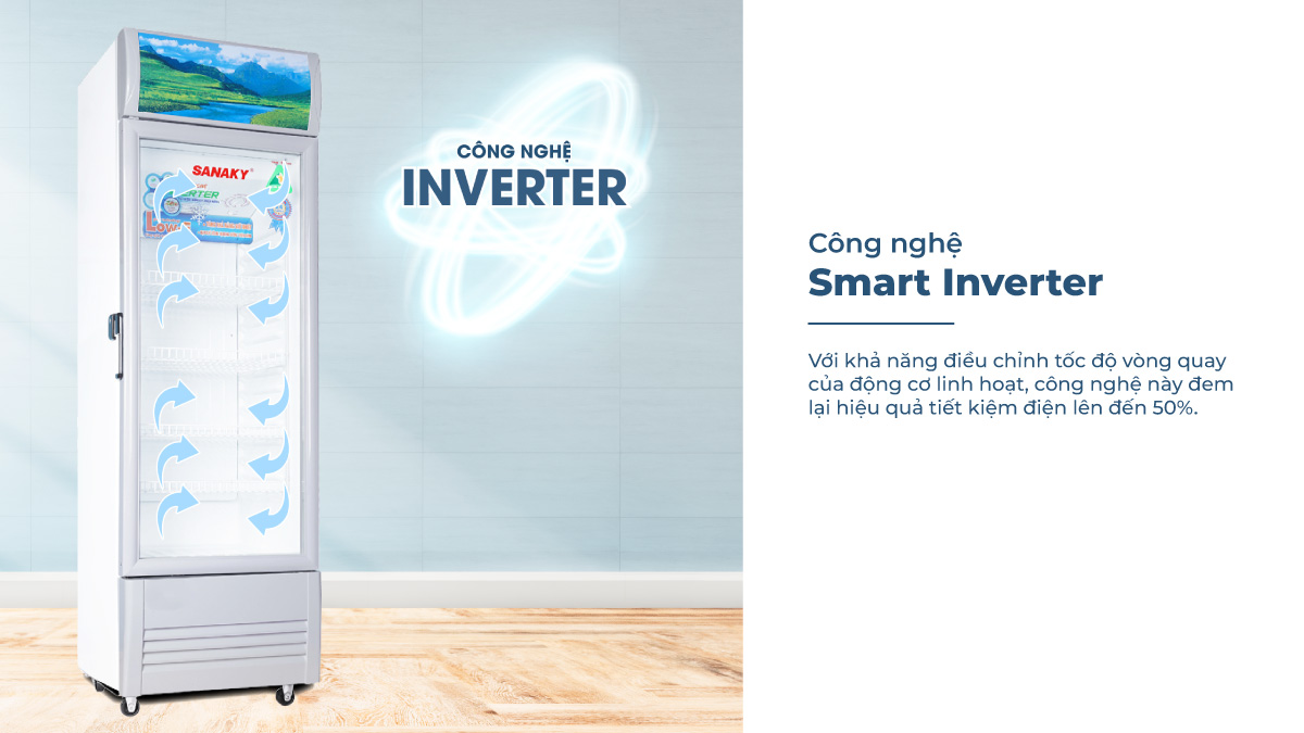Công nghệ Smart Inverter giúp tủ tiết kiệm điện năng, vận hành êm ái