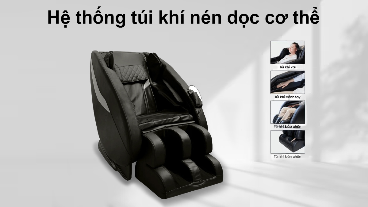 Hệ thống túi khí nén ghế massage Fuji Luxury CZ916 