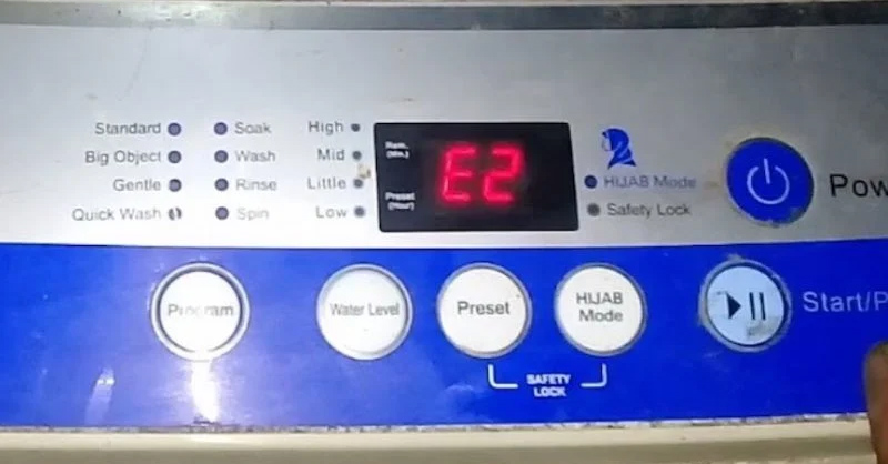 Lỗi E2 máy giặt Aqua - Nguyên nhân và hướng dẫn chi tiết cách khắc phục